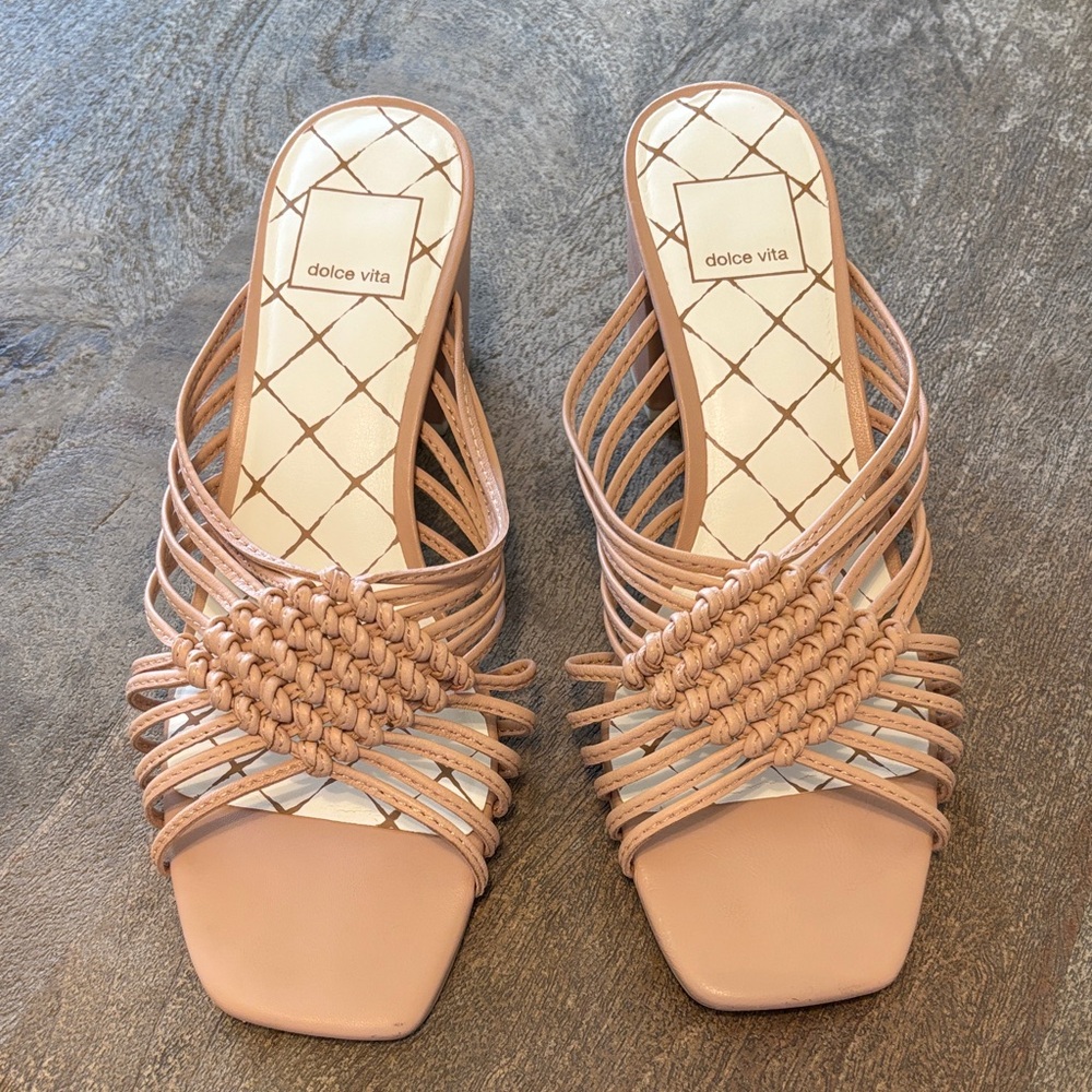 Dolce Vita Woven Tan Mules